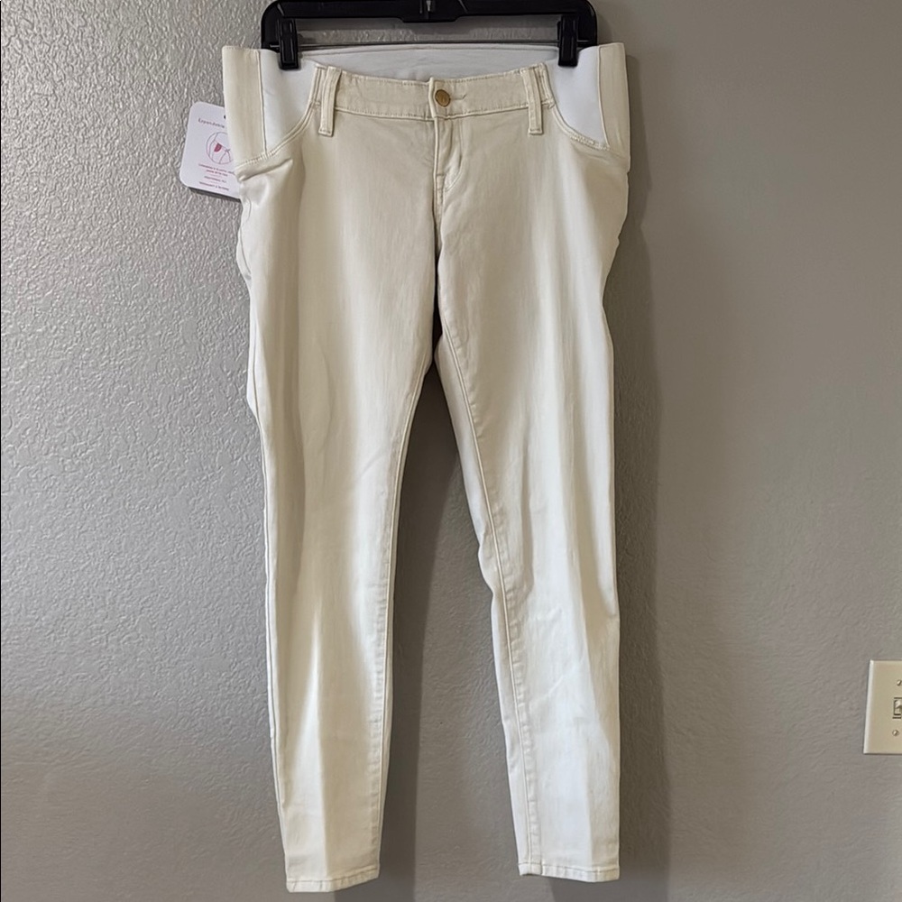 Isabel Maternity Cream Skinny Jeans, 6